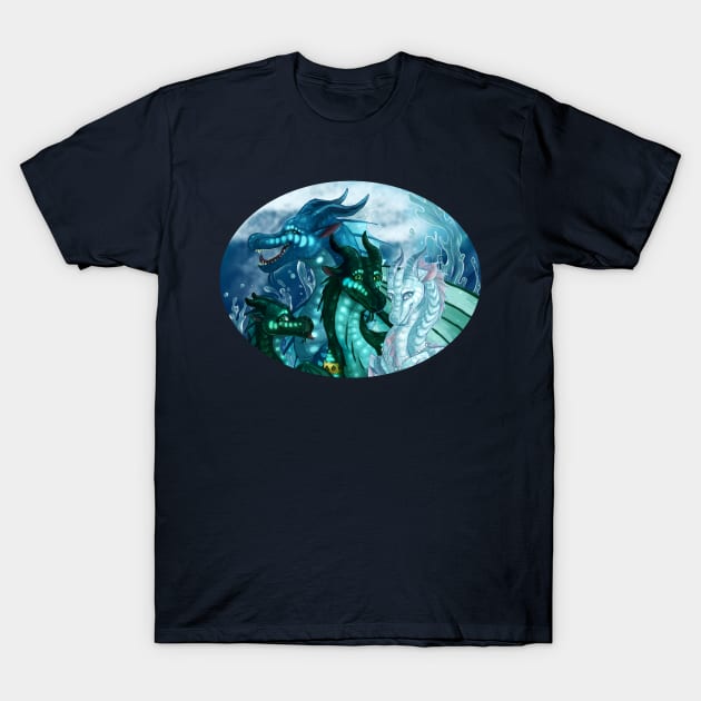 Wings of Fire - Royal SeaWings - Auklet, Tsunami, Turtle, Anemone T-Shirt by Biohazardia